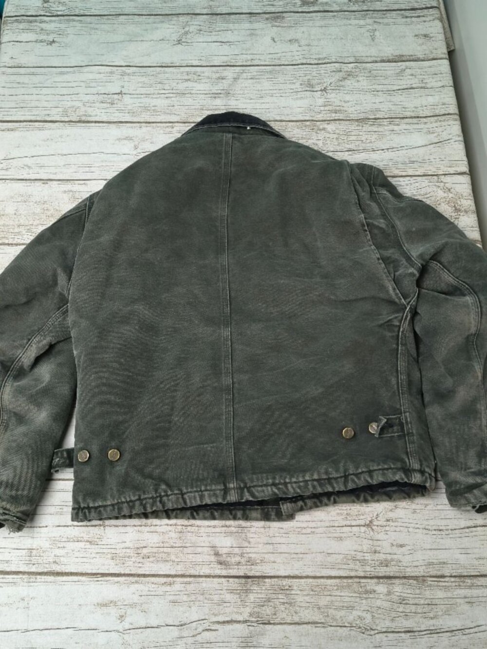 Vintage Carhartt J22 Mos Green Canvas Jacked Sunfaded Distressed Medium - Picture 11 of 13